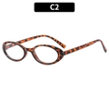 Occhiali ovali vintage con montatura a guscio di tartaruga e stampa leopardata retrò - Tortoise