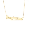 18k gold plated stainless steel necklace with Sagittarius script pendant - Sagittarius