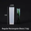 Rectangular silicone resin mold 1.5x5cm for DIY pendants with finished crystal sample - Square Column