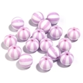 DIY purple and white striped acrylic candy round beads for handmade bracelets - Light Purple