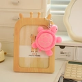 Cute pink plush turtle keychain with soft fabric and silver metal clasp for bags - Pink (Style 24) / 10cm