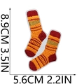Detailed view of striped sock embroidery patch with 8.9cm by 5.6cm size measurements - Striped Socks (C5CW-115-14)
