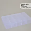 Transparente Kunststoff-Aufbewahrungsbox mit 15 verstellbaren und abnehmbaren Fächern - Große 15 Verstellbare Fächer (27.5*16.5*5.5cm)