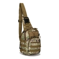 Taktische Camouflage-Brusttasche mit khakifarbenen Gurten und MOLLE-System - CP Tarnung