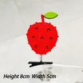 Cute red lychee fruit hair clip with flexible spring and green leaf on duckbill clip - Lychee Hair Clip