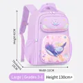 Purple ergonomic school backpack with dreamy mermaid and whale print for girls - Large Purple Whale