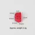 Mini rebanada de sandía de resina para manualidades con medidas de tamaño exactas - Trocito de fruta del dragón pequeño-1.5cm