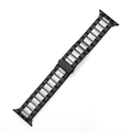 Three-bead stainless steel watch band in silver and black dual-tone for smartwatches - 20mm / Black Silver Two-Tone