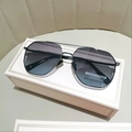 Classic pilot polarized sunglasses with gradient blue lenses and sleek metal frame - Black Frame Purple Blue Gradient Lens