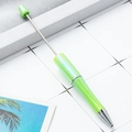 DIY beadable ballpoint pen in pearlescent gradient green with a slim metallic extension rod - New Green Gradient