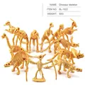 Set van 12 miniatuur dinosaurus skeletmodellen in antiek beige kunststof - 12 Stijlen Dinosaurus Skelet Set (BL-1022)