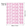 Pink 1-inch vinyl number stickers waterproof self-adhesive sheet with 21x16.8cm dimensions - Pink