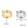 Pendentifs médaillons flottants 25mm en acier inoxydable doré et argenté pour DIY - Médaillon rond à anneau unique (S-KLJ4407-Z) / Acier