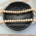 Faceted beige porcelain DIY spacer beads with rainbow AB coating for jewelry making - Beige Porcelain AB Color / No.4 Flat Bead