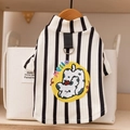 Puppy striped hoodie with yellow cartoon dog print and metal D-ring for leash attachment - S / 2025 New Yellow Westie