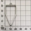 Silver diamond-shaped hollow alloy frame pendant for DIY jewelry making 45x20mm - Bullet Shape (10477) / 21x40mm / White K/Silver