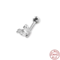 Clou d'oreille fleur en argent sterling S925 avec zircons marquise pour cartilage - Feuille Marquise #22
