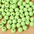 Green tennis-shaped acrylic alphabet beads for creative DIY jewelry making - 12mm Green Tennis (50pcs)