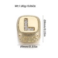 Perlina in rame dorato con lettera L in zirconi per creazione gioielli DIY - Stile lettera L (YSN214-12)