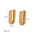Dettaglio orecchini rettangolari dorati con perle e specifiche di misura 20mm x 13mm - Oro / Perla (TE6372-PL-G)