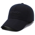 Navy blue winter baseball cap with TITANIUM embroidery and fleece-lined ear flaps - Navy Blue