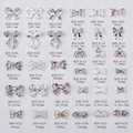 Ciondoli per unghie a fiocco 3D in lega con cristalli e perle in 32 stili diversi - Argento / Stile Fiocco (8100)