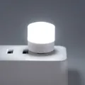 Portable white light USB night lamp with compact cylindrical design for power banks - Cylindrical / White