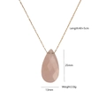 Detailed view of pink teardrop pendant necklace with dimensions 25x13mm and 40+5cm chain - Pink Crystal Waterdrop Pendant Necklace