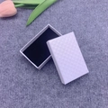White diamond texture jewelry box with black velvet lining for rings and necklaces - White