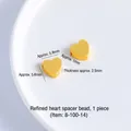 Matte gold heart spacer bead for DIY jewelry with precise dimensions 5.8mm by 5.6mm - Heart 5.8*5.6mm (1pc)