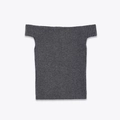 Chic grey off-the-shoulder ribbed knit top for women shown flat on a white background - S / Dark Gray