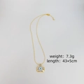 Gold evil eye pendant necklace in square shape with 43+5cm chain, 7.3g weight - Square Eye Necklace