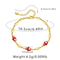 Detailed view of evil eye bracelet with 18K gold chain, 16.5cm length and size specs - Red Hamsa Hand Style (KB0317-4)