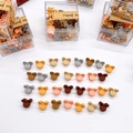 Cute matte mini Mickey-shaped hair claws for baby girls in assorted earth tones - 12# Brown Mouse Ear Style (36Pcs Boxed)
