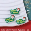 Cartoon Santa Claus resin charm for DIY crafts and shoe accessories, size 30mm x 17mm - Santa Claus / Glossy Christmas Plate-Santa Claus