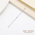 Adjustable S925 sterling silver extension chain in silver finish for DIY jewelry - 10cm / Silver