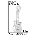 Detailed dimensions of silver guitar pendant: 26mm height and 9mm width measurement - Pendant / Silver