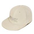 Off-white flat brim hip hop hat with FEWK embroidery and laser perforated panels - Light Beige