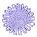 Handcrafted purple flower woven cotton rope coaster for table heat protection - Purple