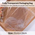 Set of 100 clear greaseproof bread bags, 21x15cm size with self-sealing adhesive strip - OPP Transparent / 15x18+3cm (100 Pieces/Pack)