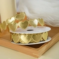 Golden heart-shaped metallic ribbon for florist gift wrapping and hair accessories - 1.5CM Width/9M Roll / Gold
