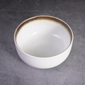 Bol à ramen japonais en céramique blanc crème avec un rebord marron rustique - Bol Tangseng 6.5 Pouces (160*78mm) / Or Sésame