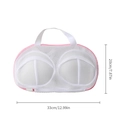 Pink zippered mesh bra laundry bag with handle for washing machine protection, 33x20cm size - Pink - Thickened