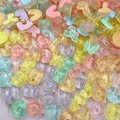 Colorful frosted resin alphabet beads in assorted pastel colors for DIY jewelry crafts - Trick or Treat / Random Single Pack / Clear