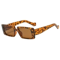 Occhiali da sole retrò squadrati con montatura tartarugata e lenti marroni per street style - C03 Montatura Leopardata Lenti Tè