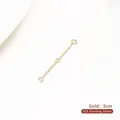 Close-up of a 5cm 925 sterling silver adjustable extension chain in gold finish - 5cm / Gold