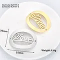 Ovaler Edelstahl Love Herzanhänger in Silber und Gold für DIY-Schmuckherstellung - Ovaler Love Hohlstil (KLJ5104-Z) / Gold