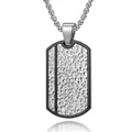 Collar vintage de acero inoxidable para hombre con colgante de textura lunar - Colgante Negro