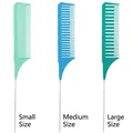 Set di 3 pettini per tintura con coda in acciaio inossidabile in verde e blu - Verde Blu Verde