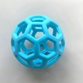 Pallina per cani blu in gomma TPR flessibile con un design a griglia esagonale - Palla Vuota Blu